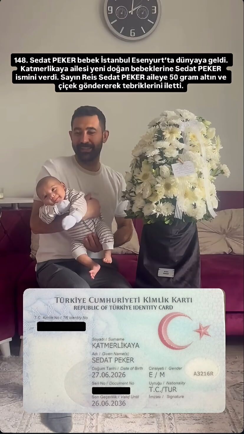 Samsun Haber: Samsunlu aile bebeğine “Sedat Peker” adını verdi! Gündem oldu