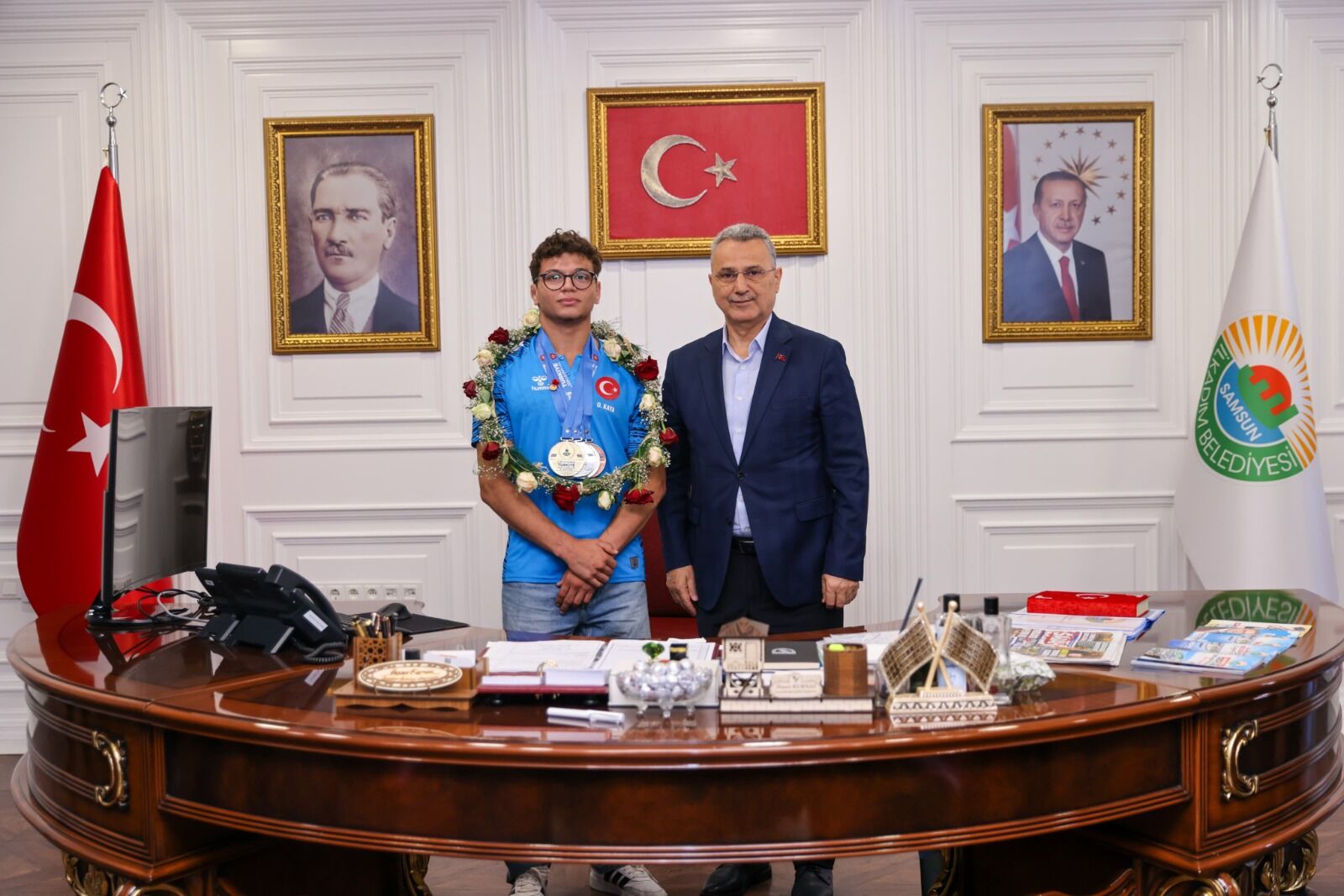 Samsun Haber: Kaya’dan Samsun’a tarihi başarı! Başkan Kurnaz makamında ağırladı