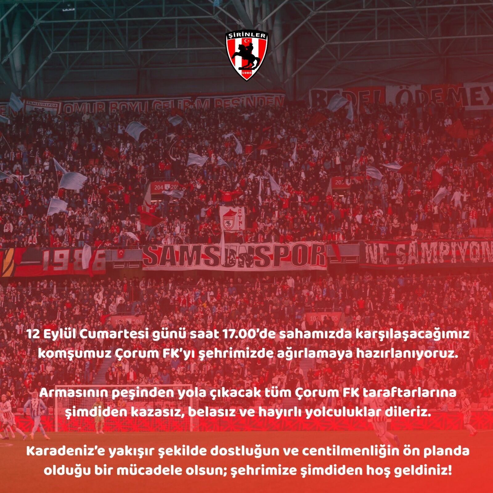 samsunspor haber... Samsun’da maç öncesi dostluk rüzgarı! Forza Şirinler mesaj verdi