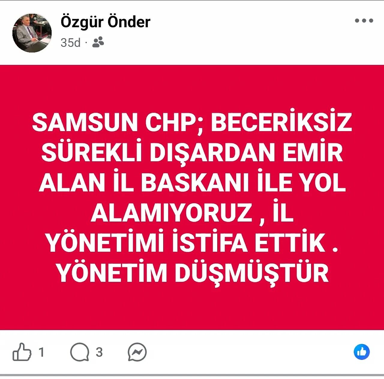 samsun haber: CHP Samsun’da istifa depremi! “Bu yönetimle yol alamıyoruz”