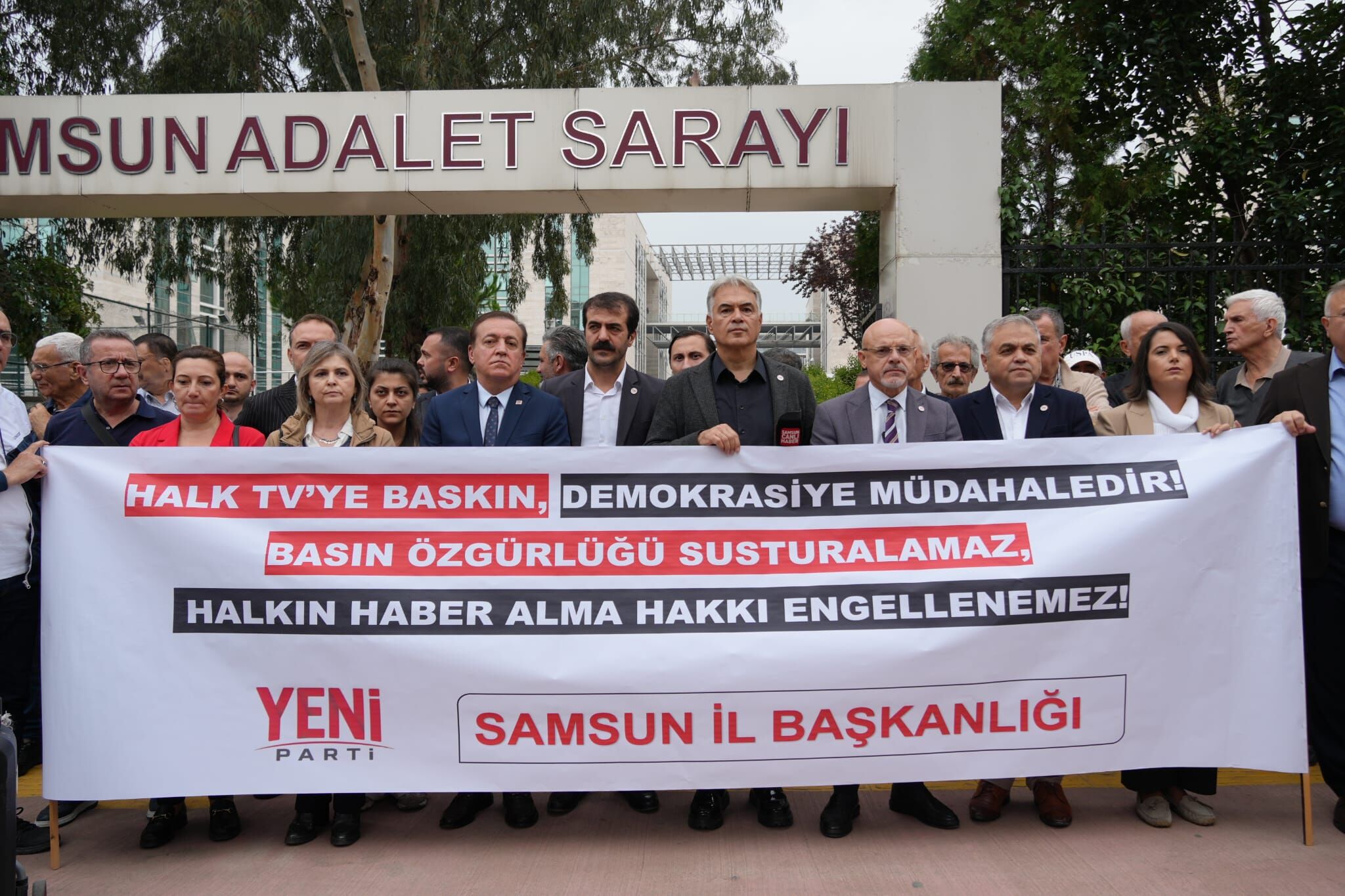 samsun haber Samsun’da YENİ Parti'den Halk TV tepkisi! “Özgür basın susturulamaz”
