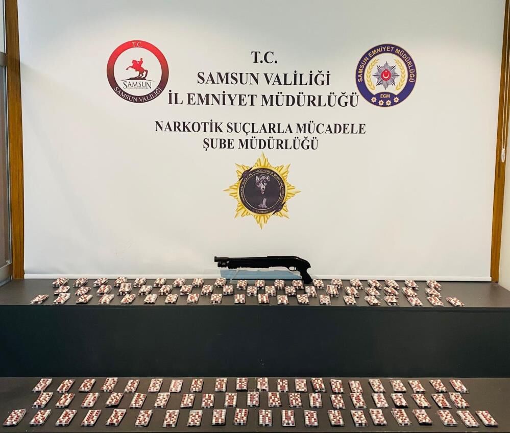 Samsun’da 4 ayrı operasyonda 117 bin 646 hap ele geçirildi