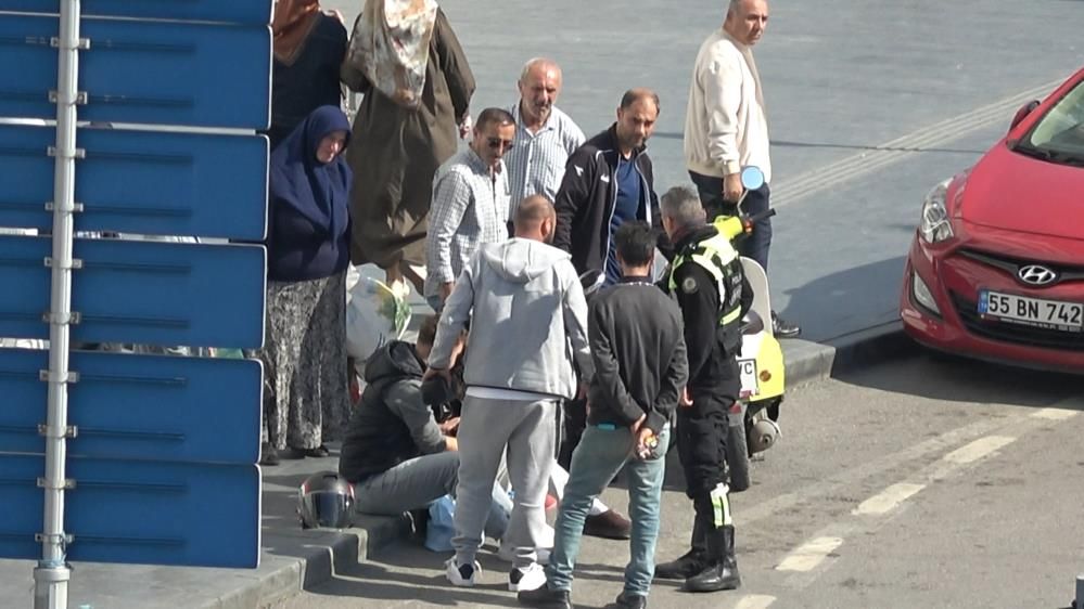 samsun haber Samsun'da Cumhuriyet Meydanı Kavşağı'nda korkutan kaza!