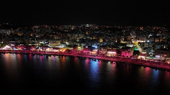samsun haber: Atakum sahili pembeye büründü! Dikkat çeken mesaj