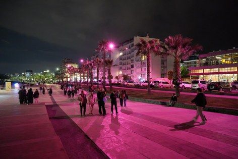 samsun haber: Atakum sahili pembeye büründü! Dikkat çeken mesaj