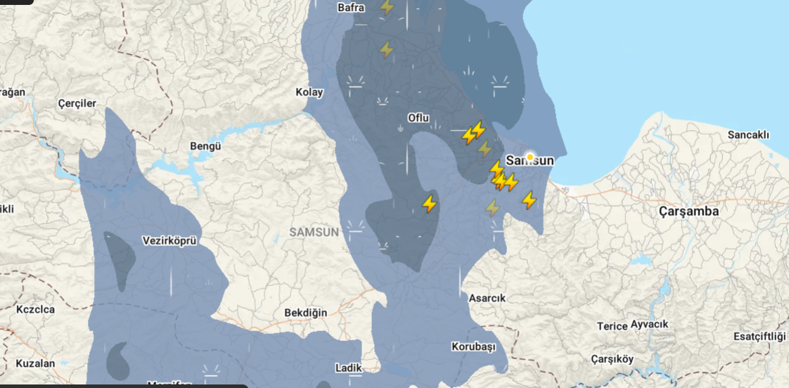 Samsun’da sağanak alarmı! Yoğun yağış bekleniyor