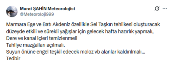 İstanbul'daki seli günler önce bildi! Şimdi daha kötüsünü söylüyor