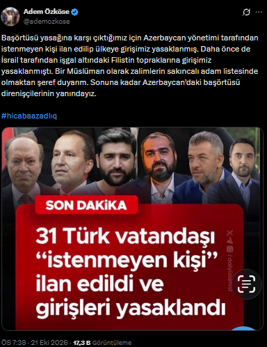 samsun haber. Azerbaycan’ın 31 kişilik yasak listesinde Samsunlu isim de var!