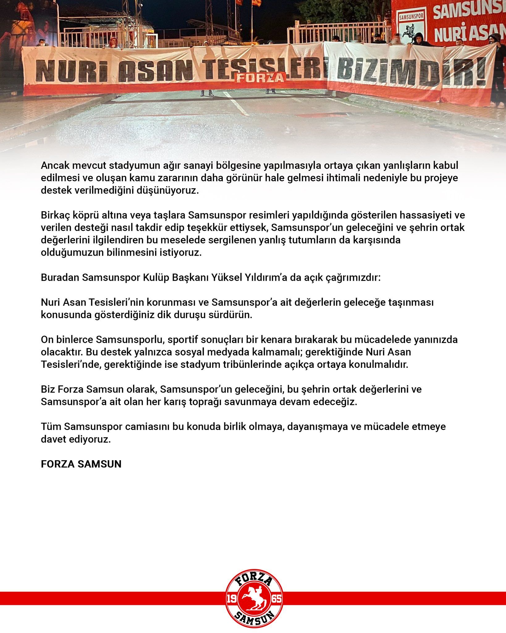 Samsunspor Haber: Samsunspor taraftarlarından Nuri Asan Tesisleri çıkışı!