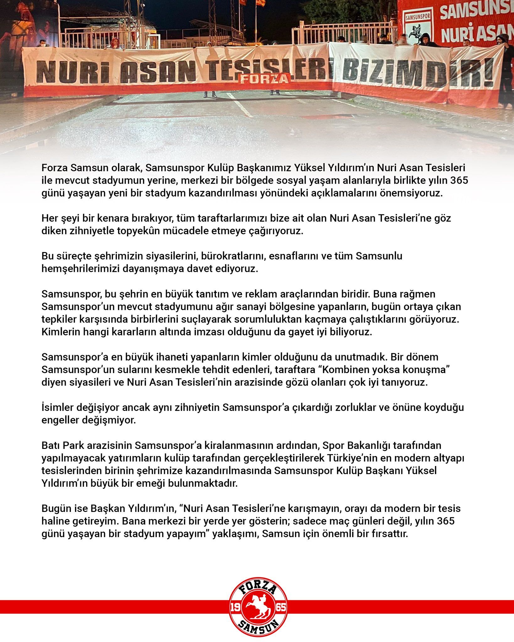Samsunspor Haber: Samsunspor taraftarlarından Nuri Asan Tesisleri çıkışı!