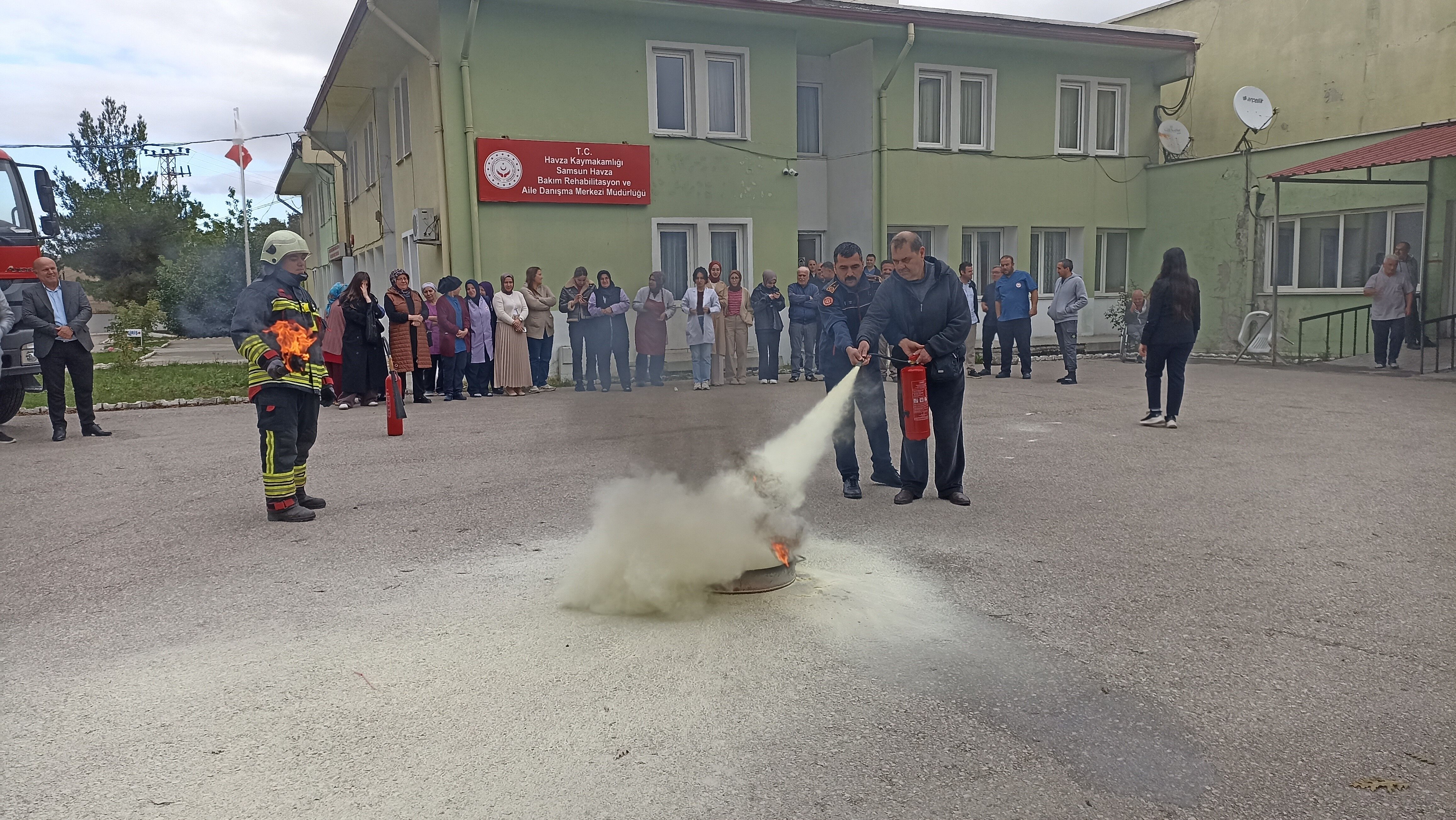 Samsun Haber: Havza'da engelli bireylere yangın eğitimi ve tatbikat