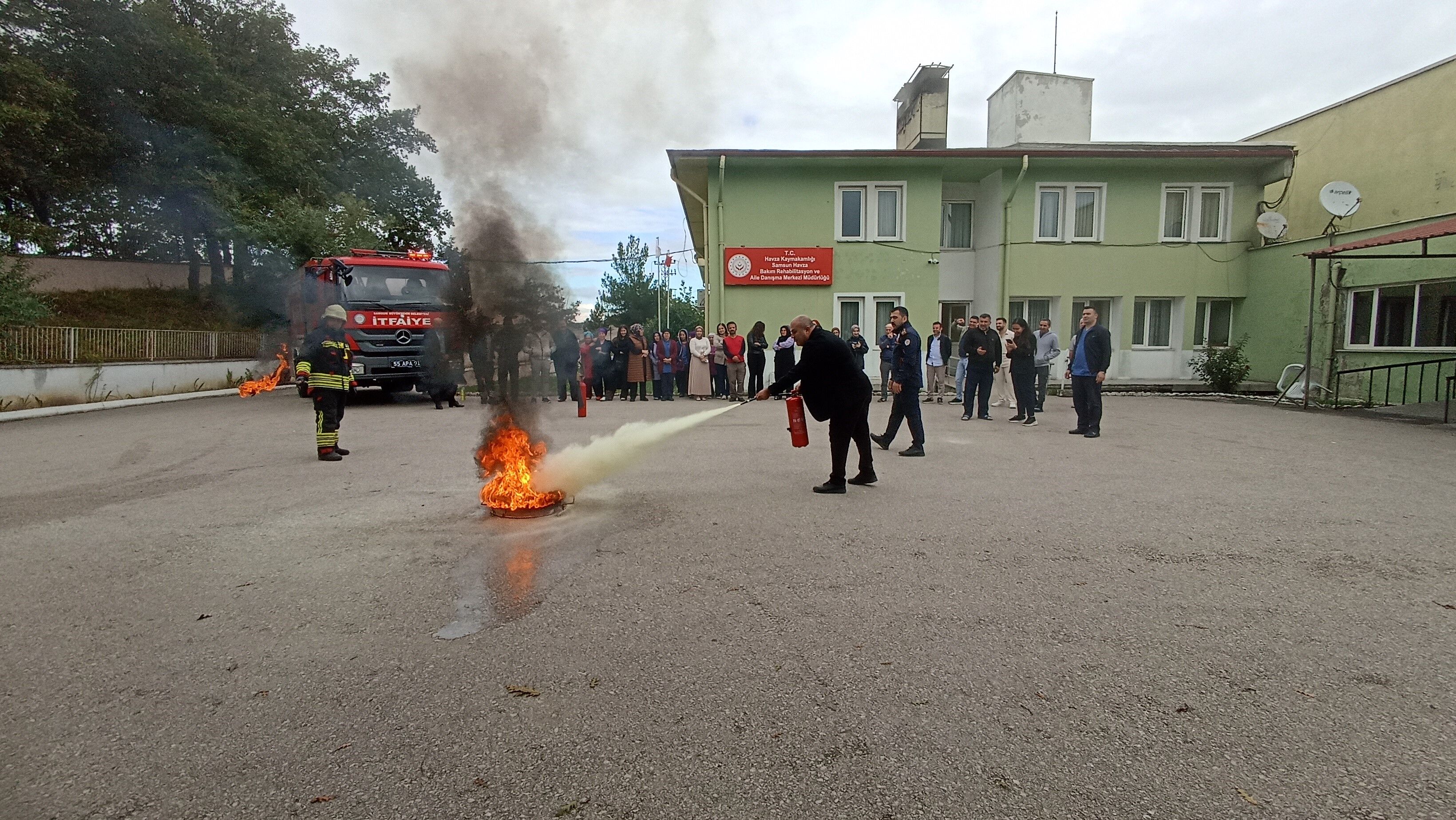 Samsun Haber: Havza'da engelli bireylere yangın eğitimi ve tatbikat