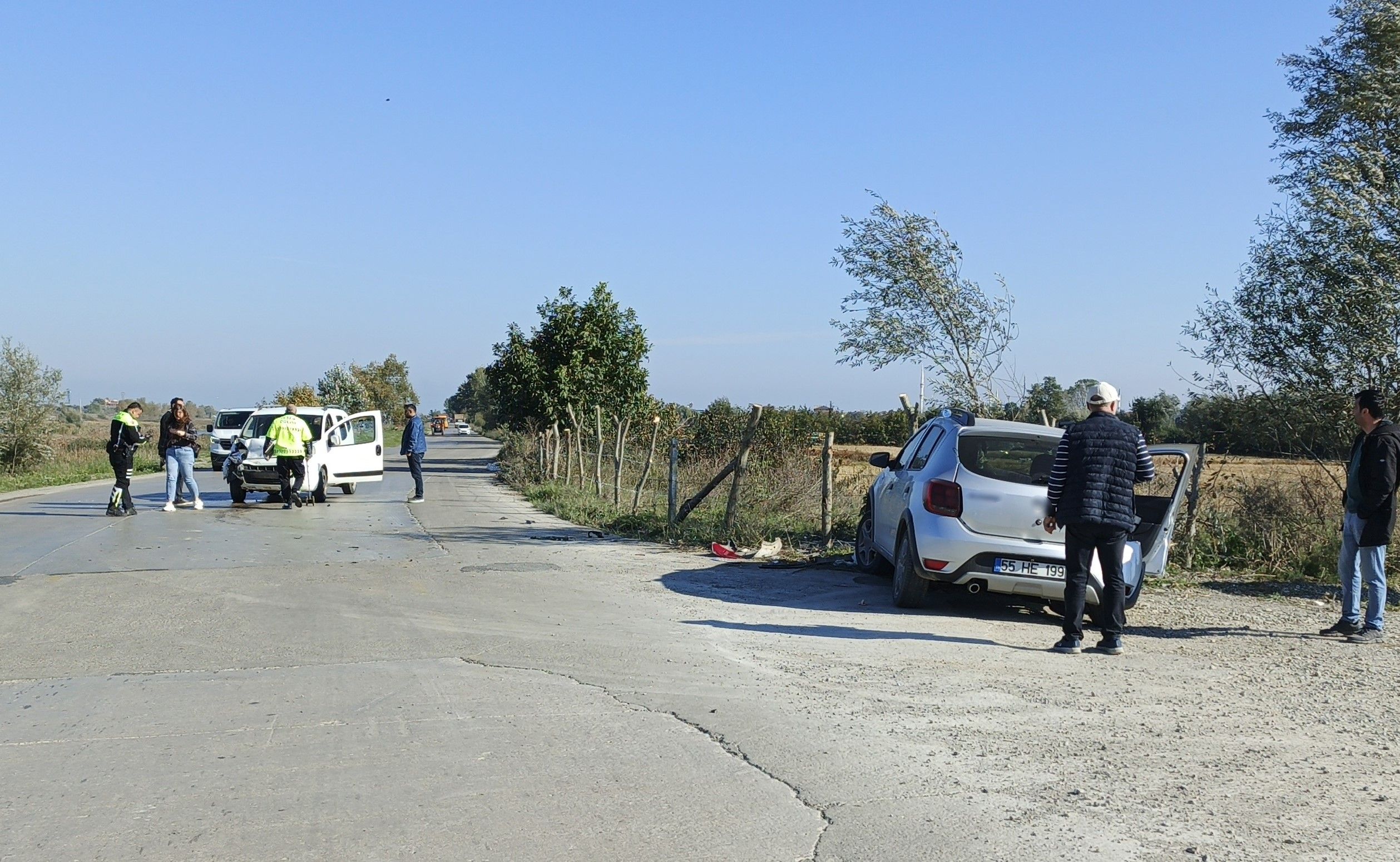 Samsun haber: Bafra’da Organize Sanayi Yolu’nda korkutan kaza! Yaralılar var