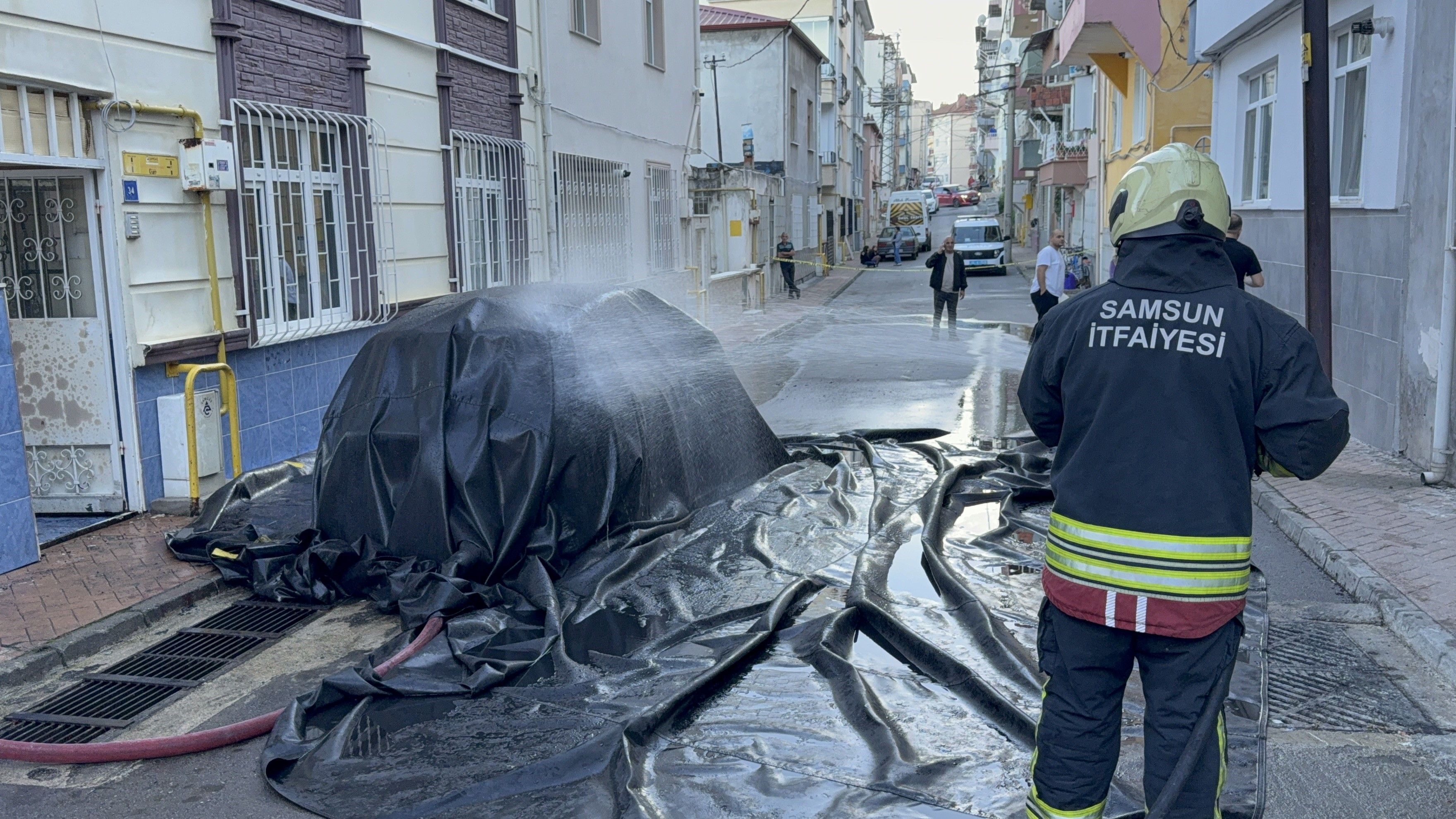 Samsun haber: Samsun’da elektrikli otomobil alev alev yandı! O anlar kamerada