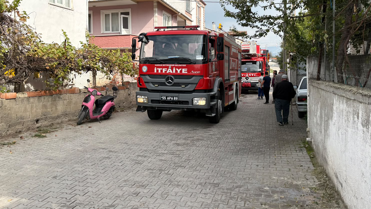 Samsun haber: Samsun’da ev alevlere teslim oldu! Yavru kediyi itfaiye kurtardı