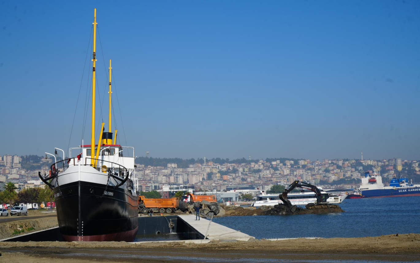Samsun haber: Samsun’da karadan yürütülen Bandırma Vapuru’nda çalışmalar sürüyor