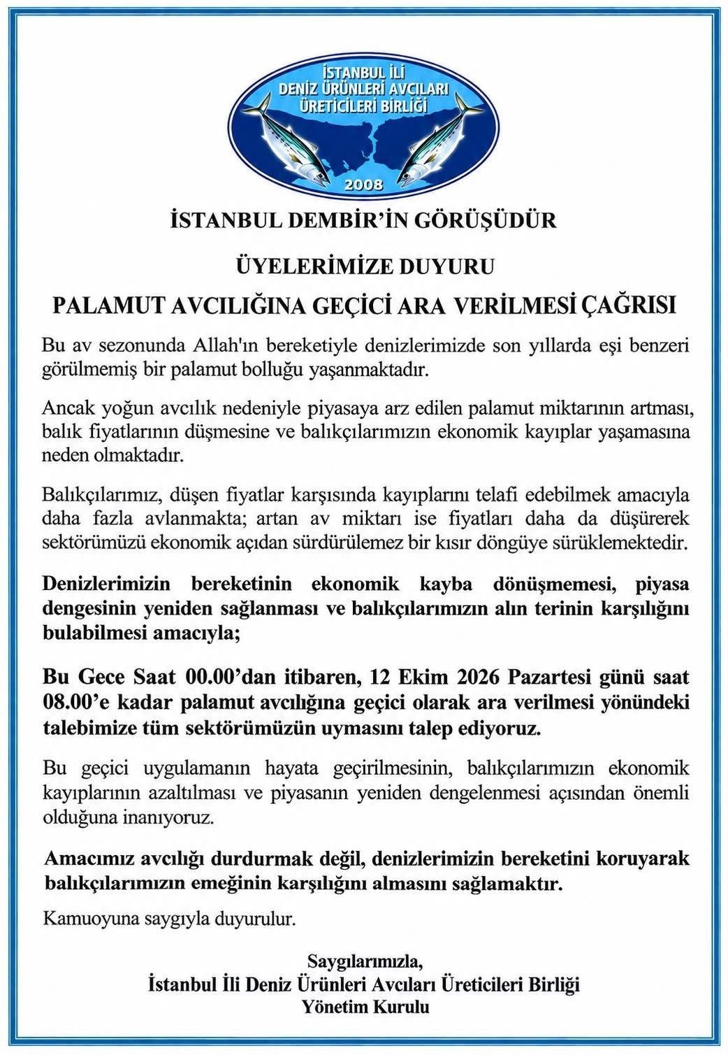 Samsun Haber: Samsun’da palamut için “ara” değil “kota” talebi
