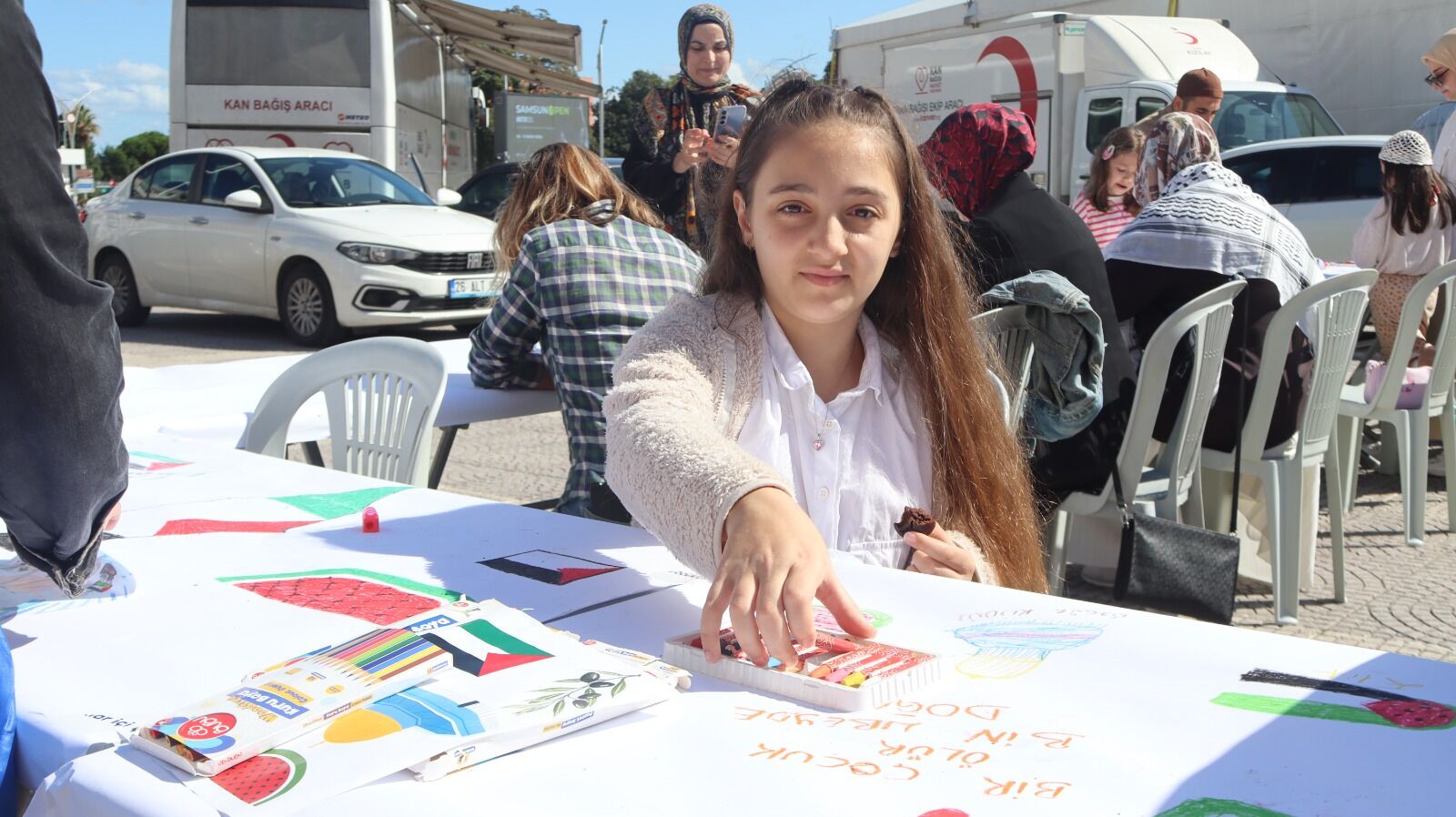 samsun haber Samsun’da Gazze için kalemler konuştu! Çocuklardan anlamlı mesaj