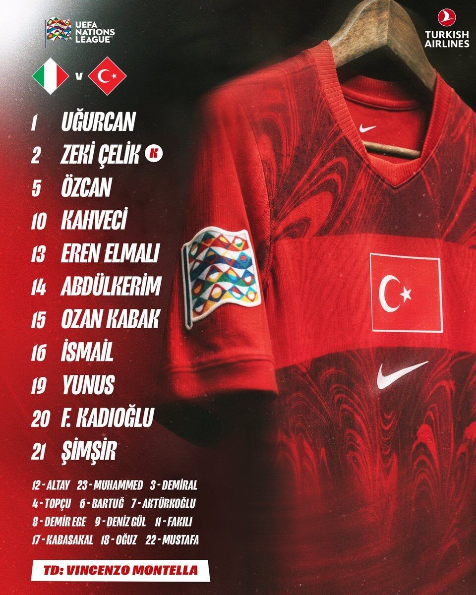 Türkiye’nin İtalya maçı 11’inde büyük sürpriz!