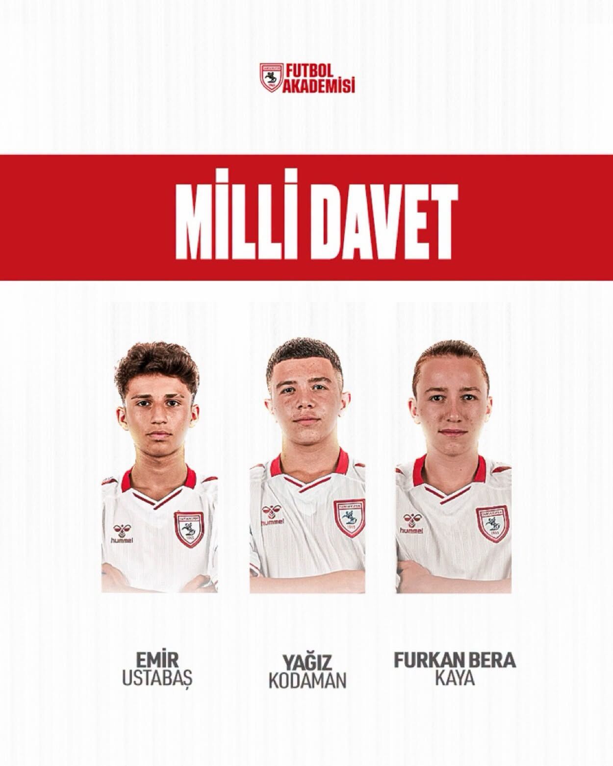 Samsunspor haber: Samsunspor altyapısından 3 isme milli davet