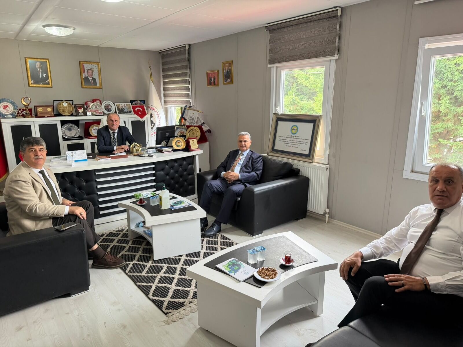 samsun haber Başkan İhsan Kurnaz’dan Şener Aydın'a hayırlı olsun ziyareti