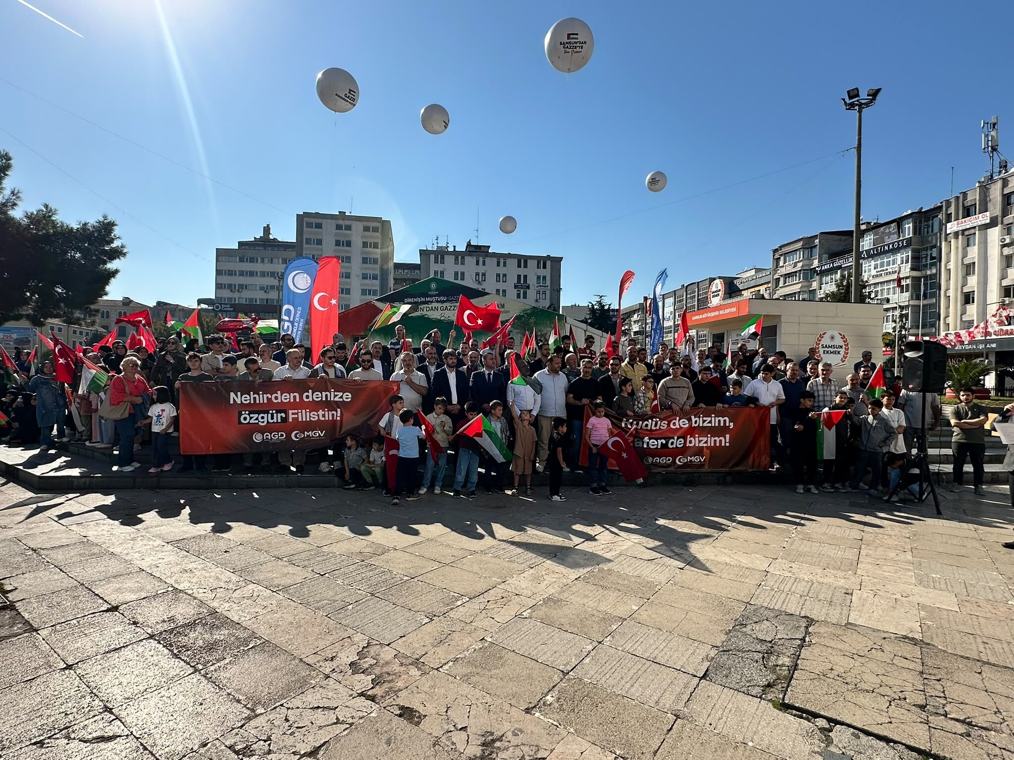 samsun haber Samsun’da Filistin’e destek çağrısı: Gazze için meydanda buluştular