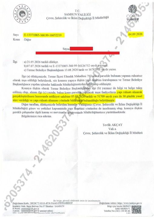 samsun haber: Terme Belediyesi hakkında suç duyurusu! Dikkat çeken iddialar
