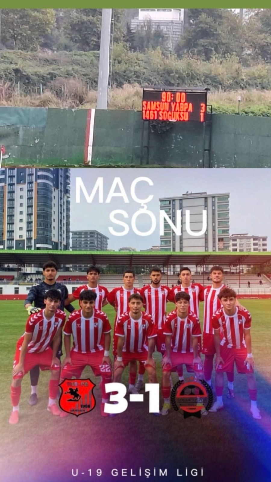 Samsun haber:Samsun YABPA Spor' dan 3 gollü galibiyet