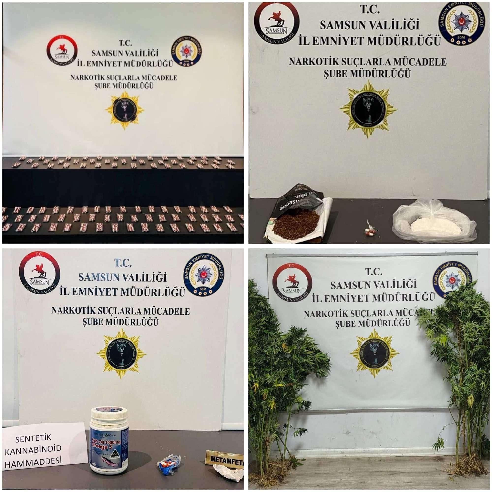 samsun haber Samsun'da baskın! Çok sayıda madde ele geçirildi