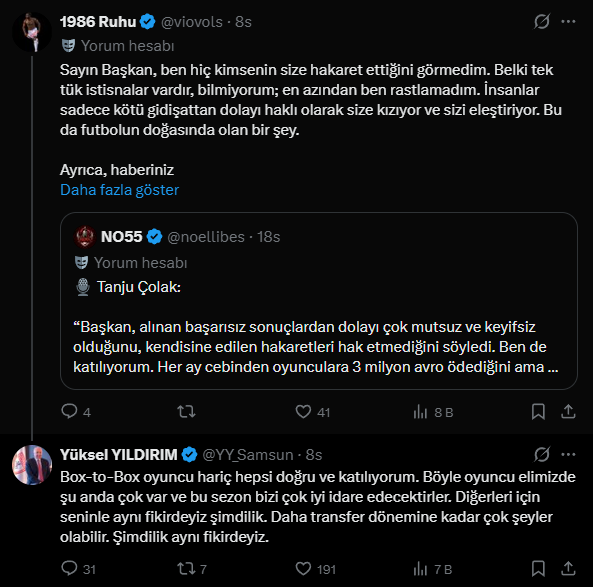 Samsunspor haber: Yüksel Yıldırım taraftara yanıt verdi! Samsunspor’da 4 bölgeye transfer